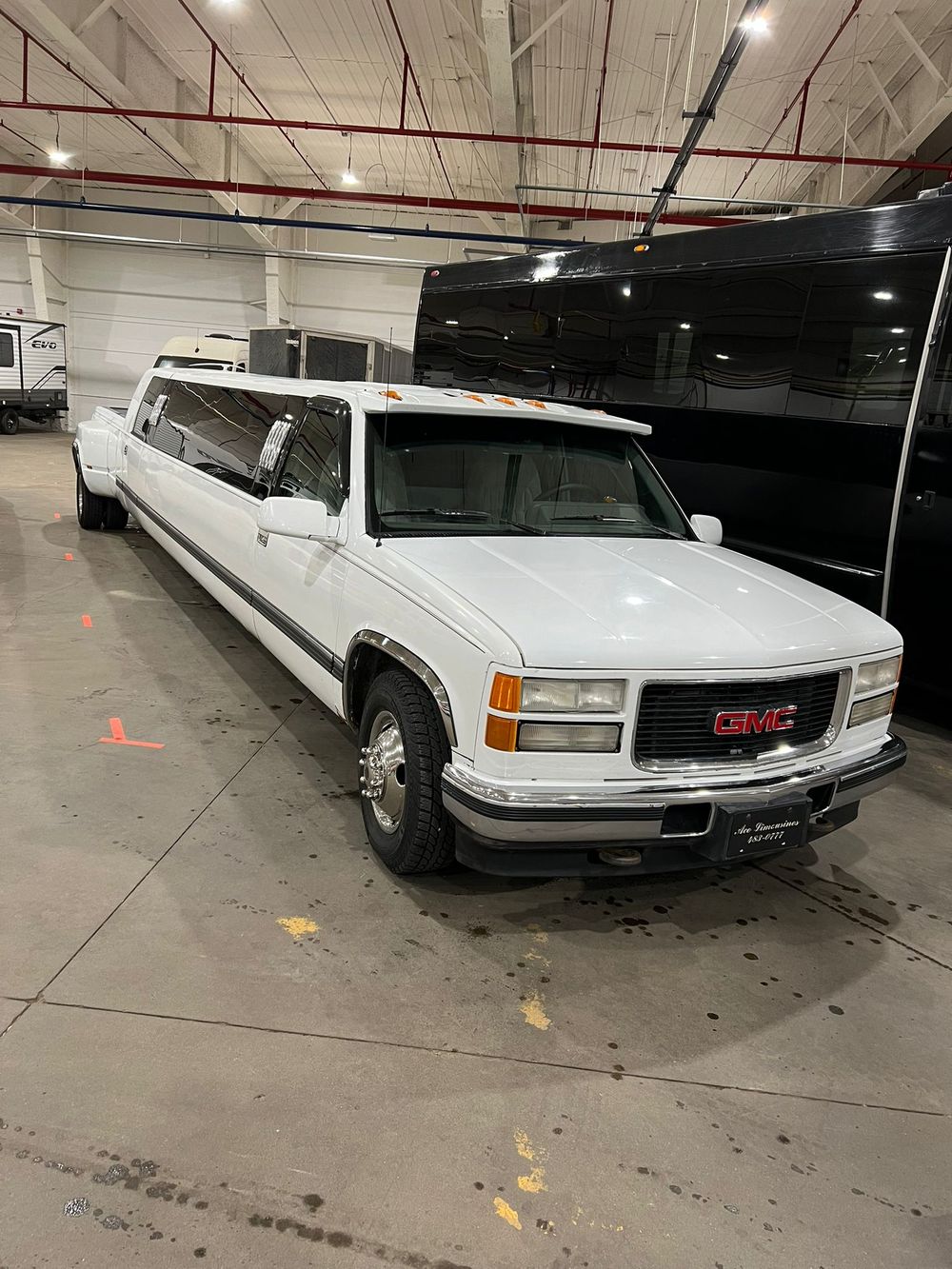 White GMC stretch limousine Edmonton